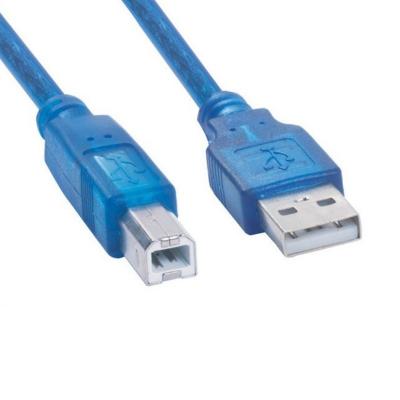 China Print Line Camera AM Square Port USB2.0 Printer Data Cable Transparent Blue USB To BOM Extension Cable With Magnetic Ring Shield for sale