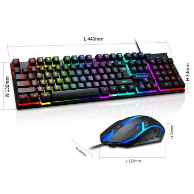 China Multimedia Keys Gaming Keyboard And USB Wired Mouse Pad Rainbow Gaming Mechanical Keyboard Set Combo for sale