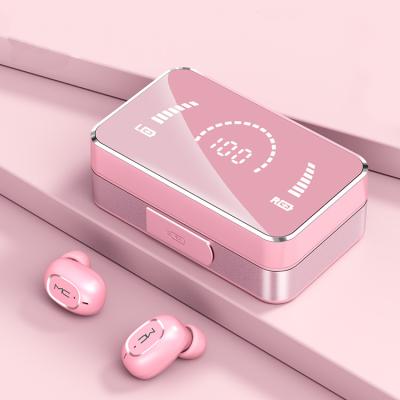 China T5 MC In-ear Headset V5.0 Wireless Stereo Mirror Digital Display Box TWS Earplug With Mobile Power for sale