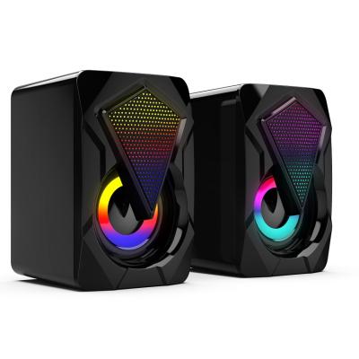 China No Colorful LED Light PC Speaker Wired USB Power Computer RGB LED Gaming Speaker for sale