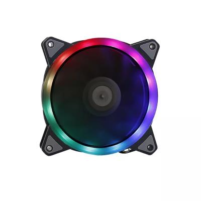 China Computer Case 12025 Dual 12cm Loop RGB Fan Box Fan without Lights and Color Rainbow LED Programming Controller Remote Control for sale