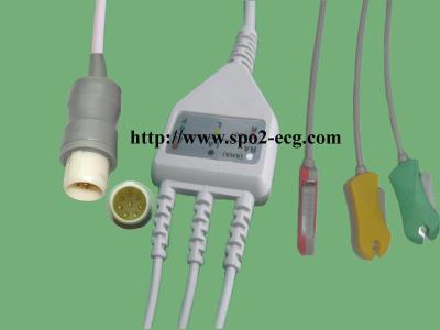 Cina M3500B, 77000AC/77020A PHILIPS/HP_IEC, cavo di ClipECG ed insieme del leadwire, 3lead, 8pin rotondo in vendita