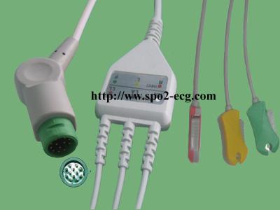 Cina MEDTRONIC PHYSIO-CONTROL Lifepak 12, _IEC, 3lead, TPU, 12pin rotondo, resistenza 10KΩ in vendita