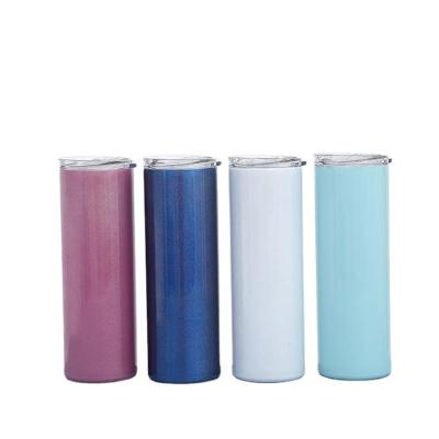 China Viable USA Warehouse Stock Stainless Steel Tumbler Mugs 20oz Skinnies Tumbler With Straw Lid Sublimation Tumblers 20 Ounce Straight for sale