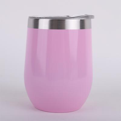 China 12 Oz Double Wall Sustainable Bulk Volume Insulated Stainless Steel Wine Tumblers With Lid for sale