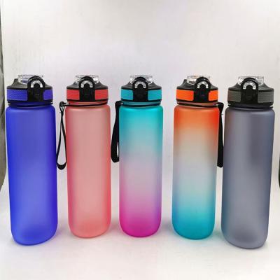 China 2022 Viable Custom Motivational Gradient 500ml Kids Drink Travel Water Bottle Plastic for sale