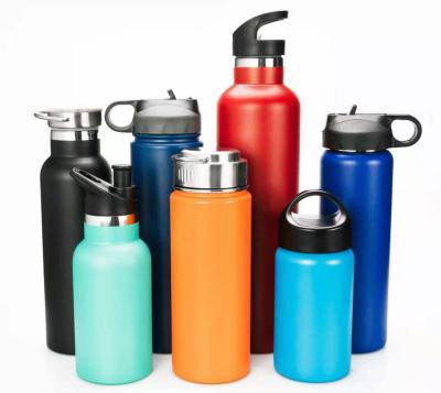 China Sustainable Custom Outdoor Thermoses Bottle Insulated Flask Reusable Camping Sports Stainless Steel Water Bottles With Custom Logo for sale