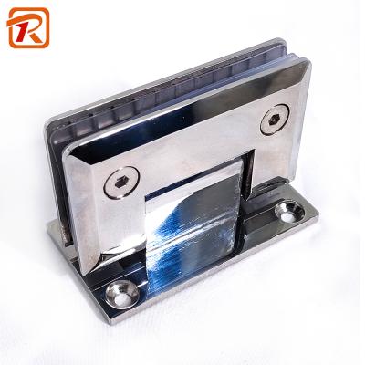 China Easy Installation 304 Stainless Steel Shower Frameless Glass Door Hinge 90 Degree Wall Glass for sale