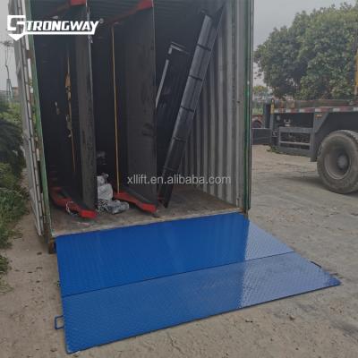 China Hotels BLUFF high quality flat cheap price steel mobile forklift loading ramps yard loading ramp trailer 10t container ramp for sale for sale