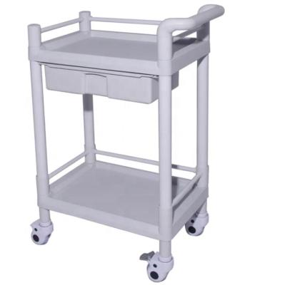 China ABS Modern Plastic Trolley Hospital Medical Emergency Trolley With One Drawer for sale