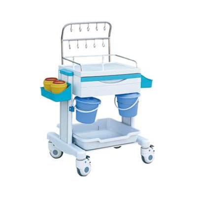 China Convenient Mobile OSEN-HT77 Durable Medical ABS Silent Infusion Wheeled Trolley With Drawer for sale