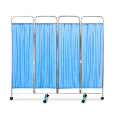 China Durable Stainless Steel Medical Room OSEN-HA2 Hospital Quad Screen With Casters for sale