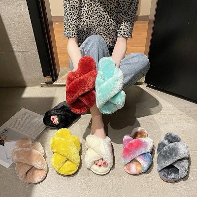 China Hot-selling hot-selling women's new lightweight faux rabbit fur insole women's slippers fashion trend style room slippers for sale