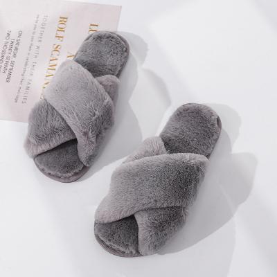 China Promotional Unisex Cute Faux Rabbit Fur High Quality Fashion Trend Shoes Flexible Soft Ladies Slippers Upper Flexible Soft Ladies Slippers for sale