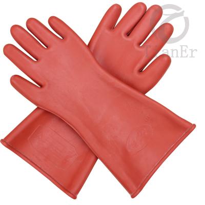 China Iusalated cheap rubber insulating gloves for 12kv for sale