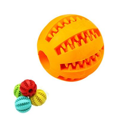 China Sustainable Pet Toys Puppy Chewing Toys Cleaning Leaking Tooth Dog Food Ball For Dog for sale