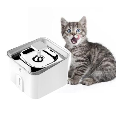 China Stainless Steel Cat Pet Fountain Water Dispenser Pet Water Fountain 3L Automatic Smart Water Flow Arrangement for Small Animal for sale