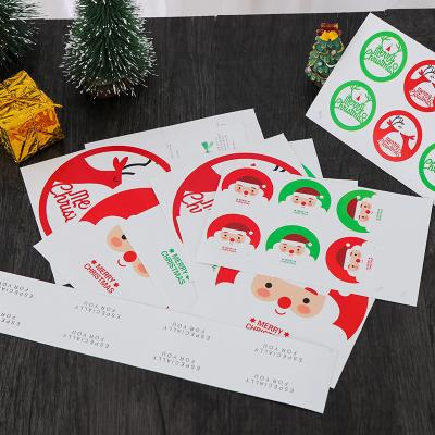 China Waterproof Wholesale Custom Christmas Gift Decoration Tag Sticker Adhesive Sealing Labels For Presents Packing for sale