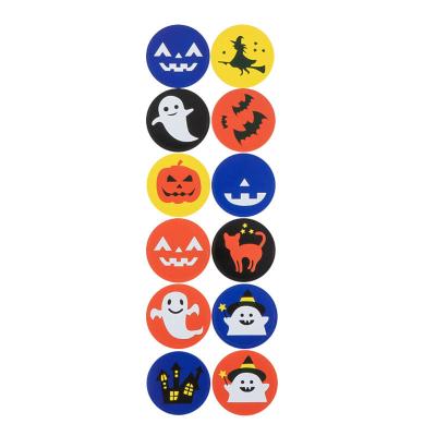 China Round Halloween Waterproof Self Adhesive Stickers Label Vinyl Sticker Sheet For Halloween Gifts for sale