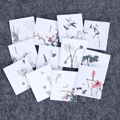 China 96 Sheets / Box 2021 Ink Style Greeting Card Chinese Custom Printing Greeting Card for sale