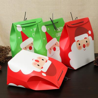 China Recyclable Merry Christmas Kraft Paper Bags For Food Custom Logo Candy And Chocolate Packaging Paper Bags for sale