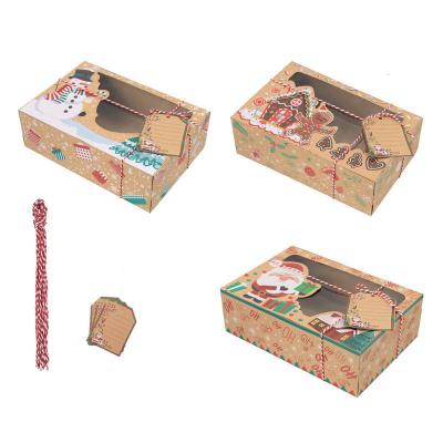 China Recyclable Wholesale Eco-friendly Creative Kraft Paper Soap Cookie Candy Window Gift Boxes Packaging Christmas Gifts Box With Screen for sale