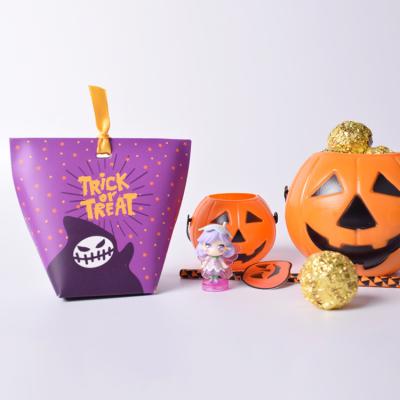 China 2021 New Halloween Recyclable Wholesale Pumpkin Paper Packaging Gift Box for sale