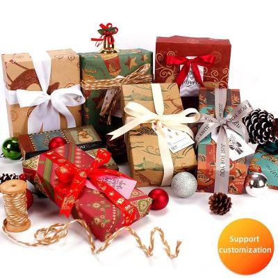 China High Grade Customized Biodegradable Vintage Gift Paper Simple Printing Wrapping Thicken Wrapping Paper Christmas Gift Wrapping Paper for sale