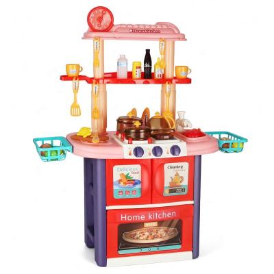 China 2020 Plastic Hy Pretend Play Kitchen Toys Cocina De Juguete Big Set Children Toy Menajes Shop for sale