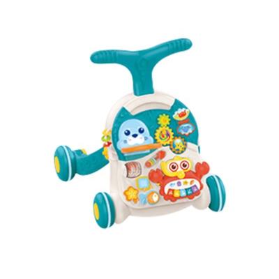 China Children's Educational Game 2021Top Selling High Quality Cartoon Toys Kids Animal Walker 2 In 1 Active Table Children Trolley And With Music Light for sale