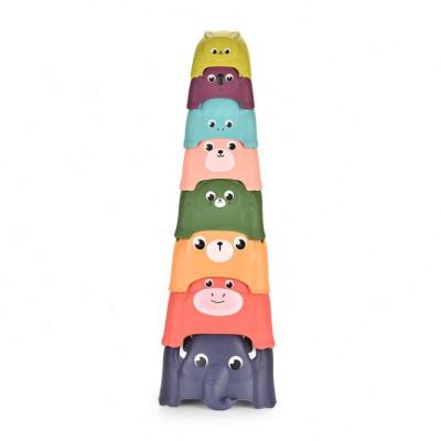 China Stacking Cups Hot Selling 2021Baby Toy Nesting Animals Stack 7 Ways To Play Game Kids Educational Toys for sale