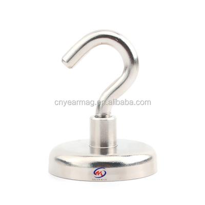 China Easy Installation Powerful Neodymium Magnet D60mm Heavy Duty Strong Magnetic Hook For Organizer Storage Tool for sale