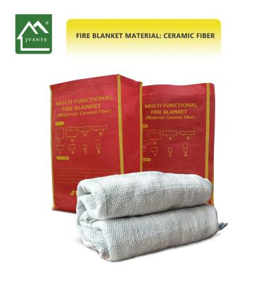 China Jvante Ceramic Fiber Fire Blanket 1m*2m 2m*2m of op maat gemaakte High Temperature Ceramic Fiber Fire Blanket Te koop