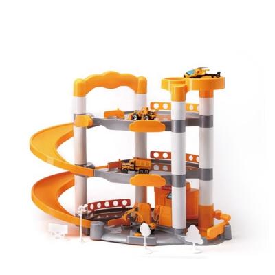 China 3*AG13 Included Batteries/Sound/3*Alloy Cars/1*Alloy Helicopter 41 PCS Alloy Engineering Vehicle Parking Lot Toy Kids Engineering Car for sale