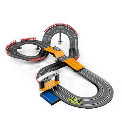 China 2*Cars/2*Controllers/5.4M Track Pista De Juguete Kids Rc Racing Car Toy Slot Cars 1:43 Electric Car Track Toy for sale