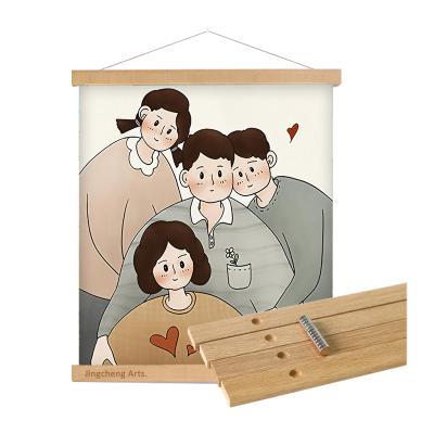 China Frame for Art Canvas Poster Hanger Poster A3 A4 Art Painting Map Oak Print Hanging Magnetic Poster Hanger Frame for sale