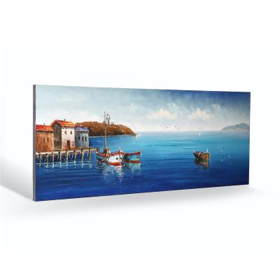 China Abstract Wall Artwork Seaside On Canvas Modern Decorative Ocean Cuadros Seascape Oil Painting Art for sale