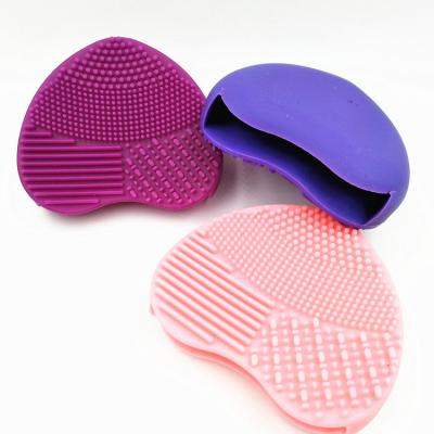 중국 Heart Shape Silicone Makeup Brush Cleaner 82*74*30mm Custom Silicone Products Beauty Tool 판매용