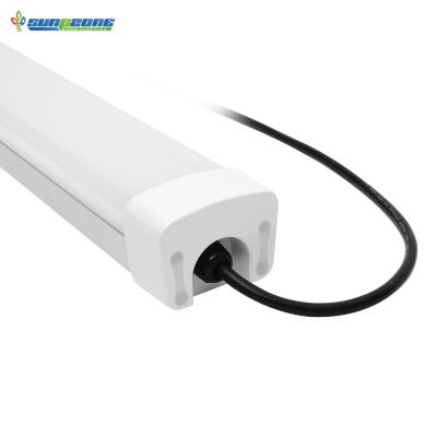 China Special Design For Multiple Linkable Linear Batten Light Garage LED Tri Link IP65 IP66 4ft 8ft Waterproof Warehouse Fixture Steam-tight Light for sale