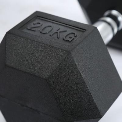 China Home Gym Hex Dumbbell Dumbbell Set Universal Exercise 5KG 7.5KG 10KG Rubber Round Dumbbells for sale