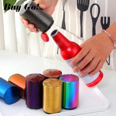 China Viable Viable Magnet Automatic Capsule Catcher Remover Colored Stainless Steel Beer Bottle Opener for sale