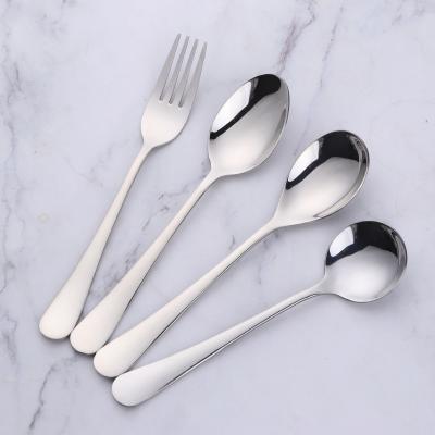 China Sustainable Durable Flatware Restaurant Silverware Smooth Easy Cleaning Spoon And Fork Set Silver Stainless Steel Cutlery for sale