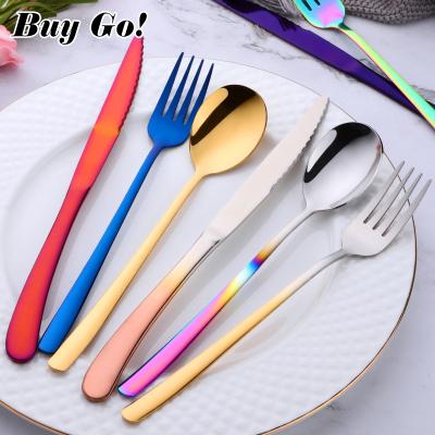 China Stainless Steel Cutlery Set Flatware Fork Spoon Knife Set Viable Tableware Sets Wedding Cutlery for sale