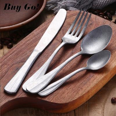 China Amazon High Grade Viable Wholesale 18/10 Stainless Steel Matte Gold Cutlery Set for sale