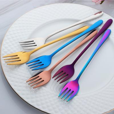 China Sustainable Sustainable Korean Style Cutlery Stainless Steel Sliver Fork For Hotel Restaurant Home for sale