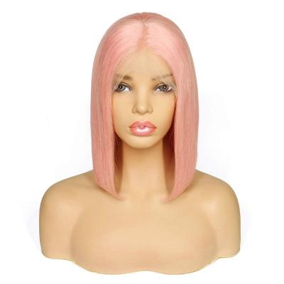 China No Shedding& Tangle Quality Glueless Free Virgin Hair Lace Front Straight Wigs In Stock Brazilian Pink Lead Hair Human Hair Wigs Unit for sale