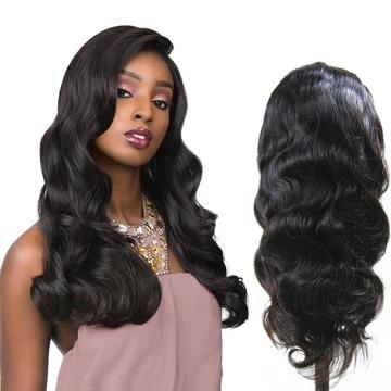 China No Shedding& Tangle Wig Factory Supply Body Wave Full Lace Wig Free Virgin Hair Natural Color for sale