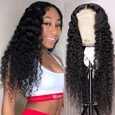 China No Shedding& Tangle Free Sale Best Full Lace Wig Human Hair Wigs Natural Color Deep Wave Cuticle Aligned Virgin Hair Lace Wigs For Black Women for sale