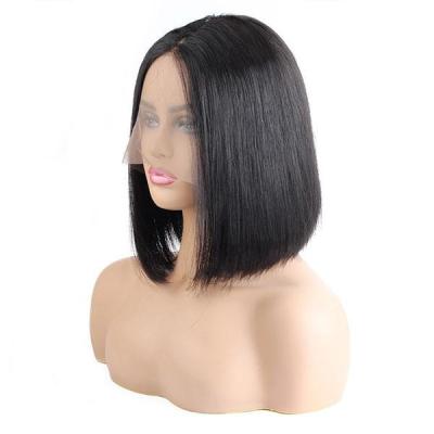 China No Tangle 100% Natural Straight Human Hair Lace Front Wig Middle Brown Color Lead Style Lace Front Wig For Black Women for sale