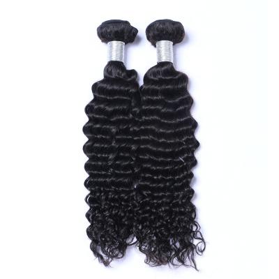 China No Shedding& Tangle Color Free Wholesale Brazilian Natural Deep Wave Hair Extension Hair Weft Virgin Hair Bundles 2 Bundles Per Bundle In Stock for sale